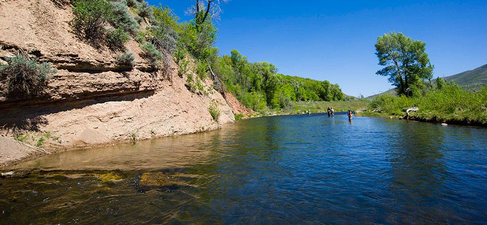 Fly fishing on the Provo River in Utah.